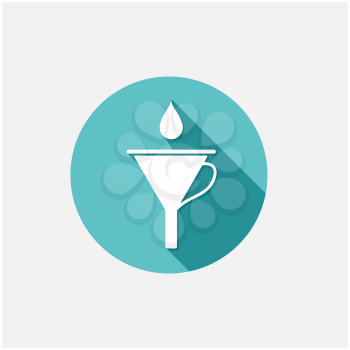 Funnel with drop. Vector illustration in flat style