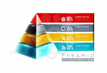 Pyramid infographic design template vector illustration isolated on white