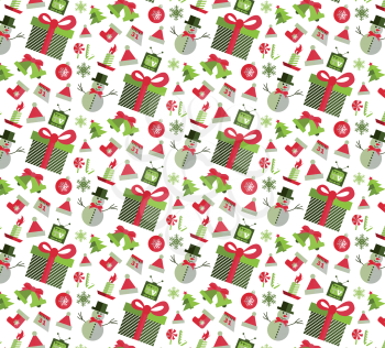 Seamless pattern with Christmas elements. Vector illustration