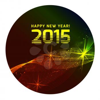 Happy 2015 new year vector on black background