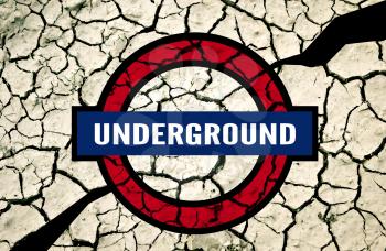 Cracks in the earth as a stylized subway line. Vector background 
