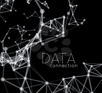 Abstract network connection. Vector technology background on black