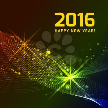 Happy 2016 new year vector on black background