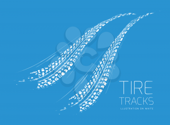 Tire tracks background. Vector illustration. can be used for for posters, brochures, publications, advertising, transportation, wheels, tires and sporting events