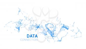 Abstract network data connection. Vector technology background on white