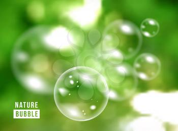 Blurred natural vector background with soap bubbles