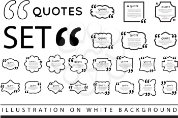 Quote blank template. Vector set illustration on white background