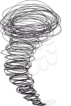 Vector hand-drawn illustrations. Cyclone tornado on a white background