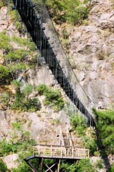 Suspension bridge. The National Park Canyon Goynuk, Turkey
