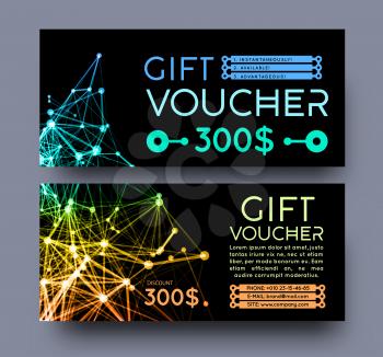 Abstract gift voucher design template. Vector illustration