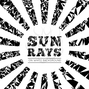 Sun rays. Vector grunge background on white
