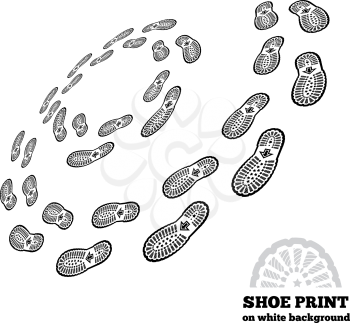 Shoe print vector illustration on white background