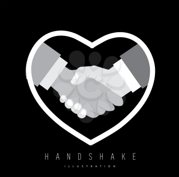 Close up of handshake for gay pride. Vector illustration