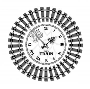 Vector railway clocks. The concept of the schedule time of arrival and departure of trains