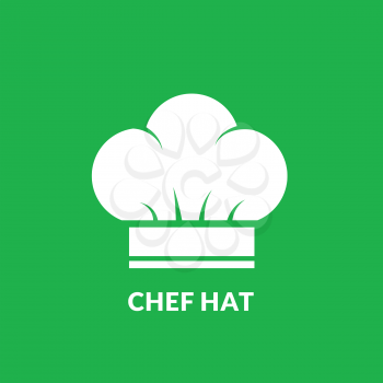 Chef hat vector icon on green background