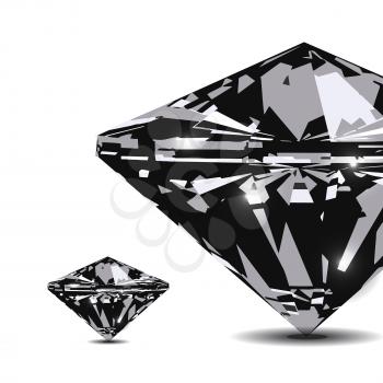 Diamond in front view. Vector illustration on white background