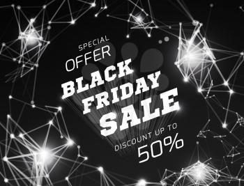 Black friday sale. Vector illustration on black background