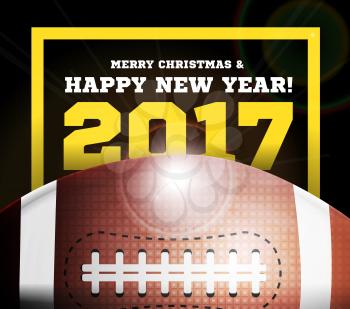 Happy New Year on the background of a ball for football. Vector illustration