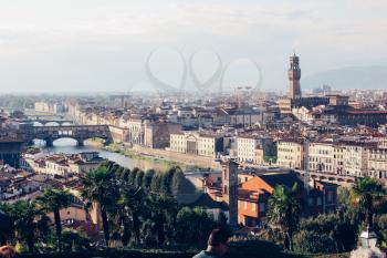 View of the city Florence, Italy. Cathedral and Tower