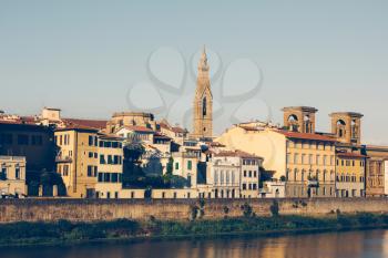 City of Florence, Tuscany, Italy Arno river embankment