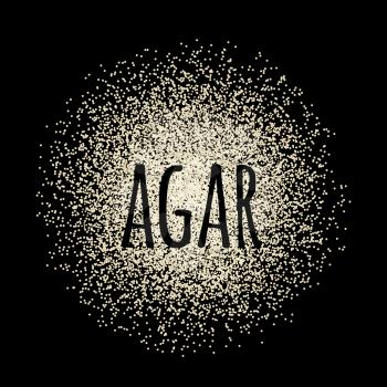 Agar powder isolated on a black background. Vector illustration
