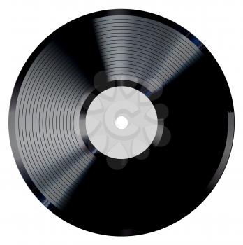 Vinyl record vector illustration. Photorealistic disc design on a white background