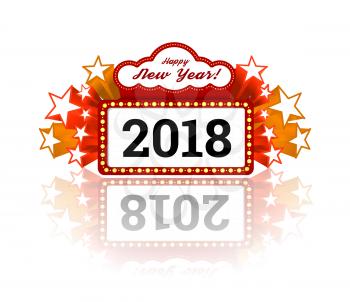 New Year marquee 2018. Vector illustration on white