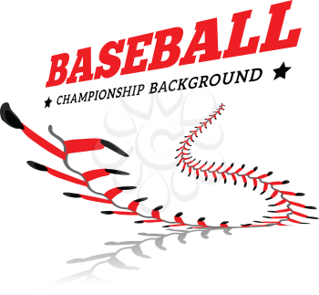 Lace from a baseball on a white background. Vector illustration