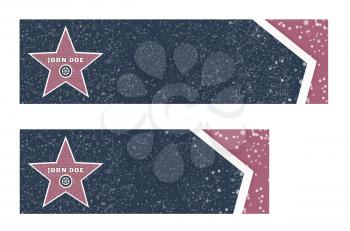 Actor's famous star on the background of marble tiles with copy space. Vector ilustration