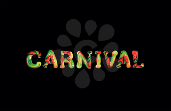 Colorful 3d text carnival. Vector illustration on black background