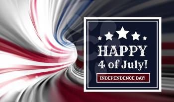 Congratulations on America's Independence Day, July 4 - the US national holiday on a flag background. Vector illustration