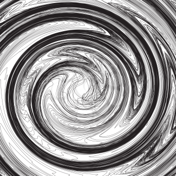 Set of lines twisted into a spiral shape. Vector illustration in black and white style.