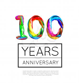 100th Anniversary, congratulation for company or person on white background. Vector illustration