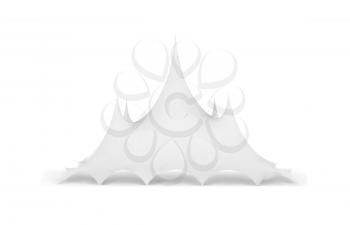 Marquee tent vector 3d illustration on white background. Circus tent mock-up
