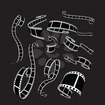 Film strip vector illustration on black background