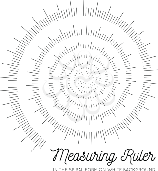 Measuring rulers In the form of a spiral. Geometric vector design illustration on white