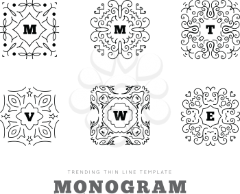 Monogram series with letters on white background. Vector illustration