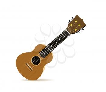 Ukulele - Hawaiian musical instrument. Vector illustration on white background