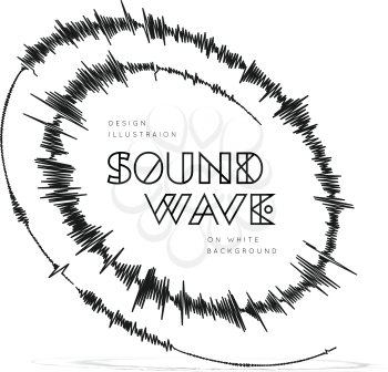 Sound wave spiral form. Vector illustration isolated on white background
