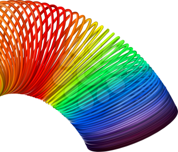 Rainbow spiral spring vector illustration on white background