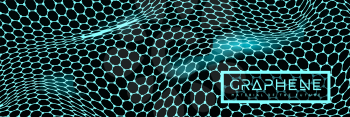 Graphene, a molecular network of hexagons connected together. Chemical network. Carbon, nanomaterials, nanotechnology. Vector 3d illustraion