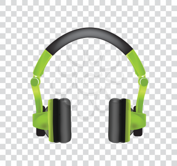 Trendy youth wireless headphones. Vector illustration on checkered transparency background.