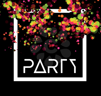 Beautiful abstract vector party background on black