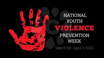 National Youth Violence Prevention Week. Vector illustration on black background