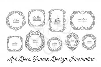 Art deco decorative frame. Wedding invitation. Vector illustration