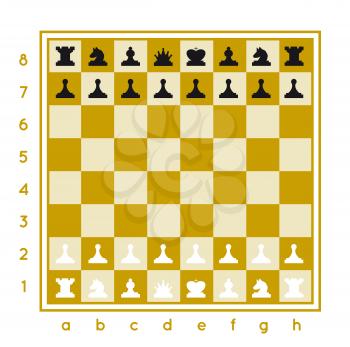 A chess set that includes itself, a pawn, a horse, a rook of the king, a queen, black and white