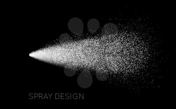 Spray with particles on a black background. Vector illustration