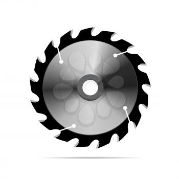Circular saw blade on white background. Vector illustration