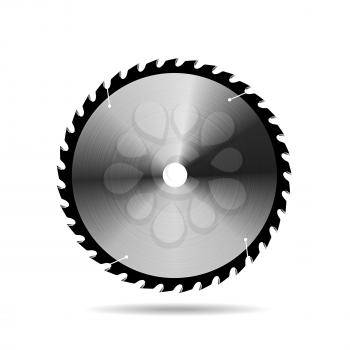 Circular saw blade on white background. Vector illustration