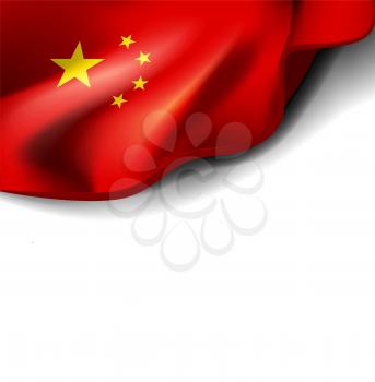 Waving flag of china. Vector illustration on white background
